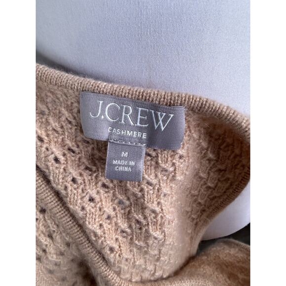 J.Crew Cashmere Pointelle Tank Top Sweater Womens M Khaki Cropped Quiet Luxury - Picture 4 of 8